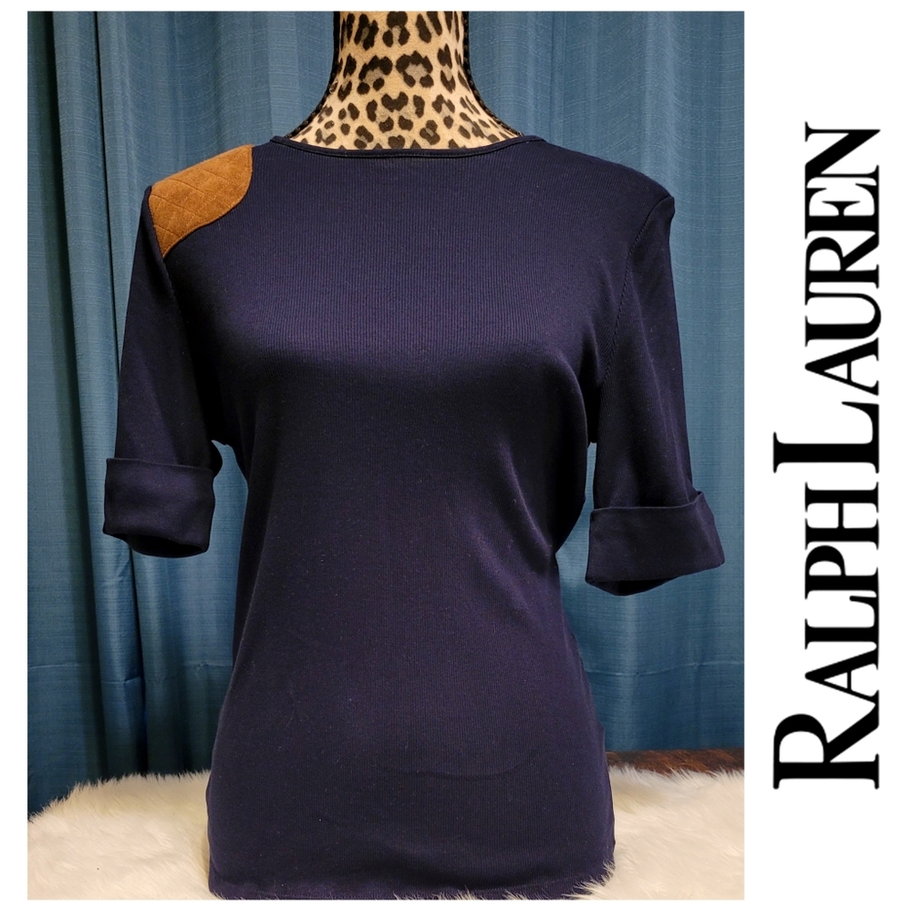Lauren Ralph Lauren Top with Suede Patch